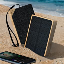 MikaMax Solar Bamboo Speaker - Draadloze Bluetooth Speaker - Compact en Lichtgewicht - Zonnepaneel Opladen - Duurzaam en Stijlvol — thumbnail 1