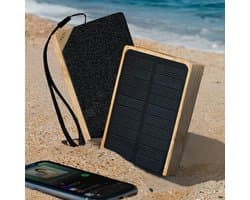 MikaMax Solar Bamboo Speaker - Draadloze Bluetooth Speaker - Compact en Lichtgewicht - Zonnepaneel Opladen - Duurzaam en Stijlvol