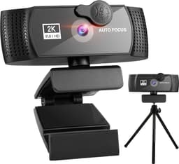 Audyn Webcam - 5MP - 2K Full HD - met Microfoon - voor PC - incl. Cover & Tripod - Streaming Camera - Webcams — thumbnail 1