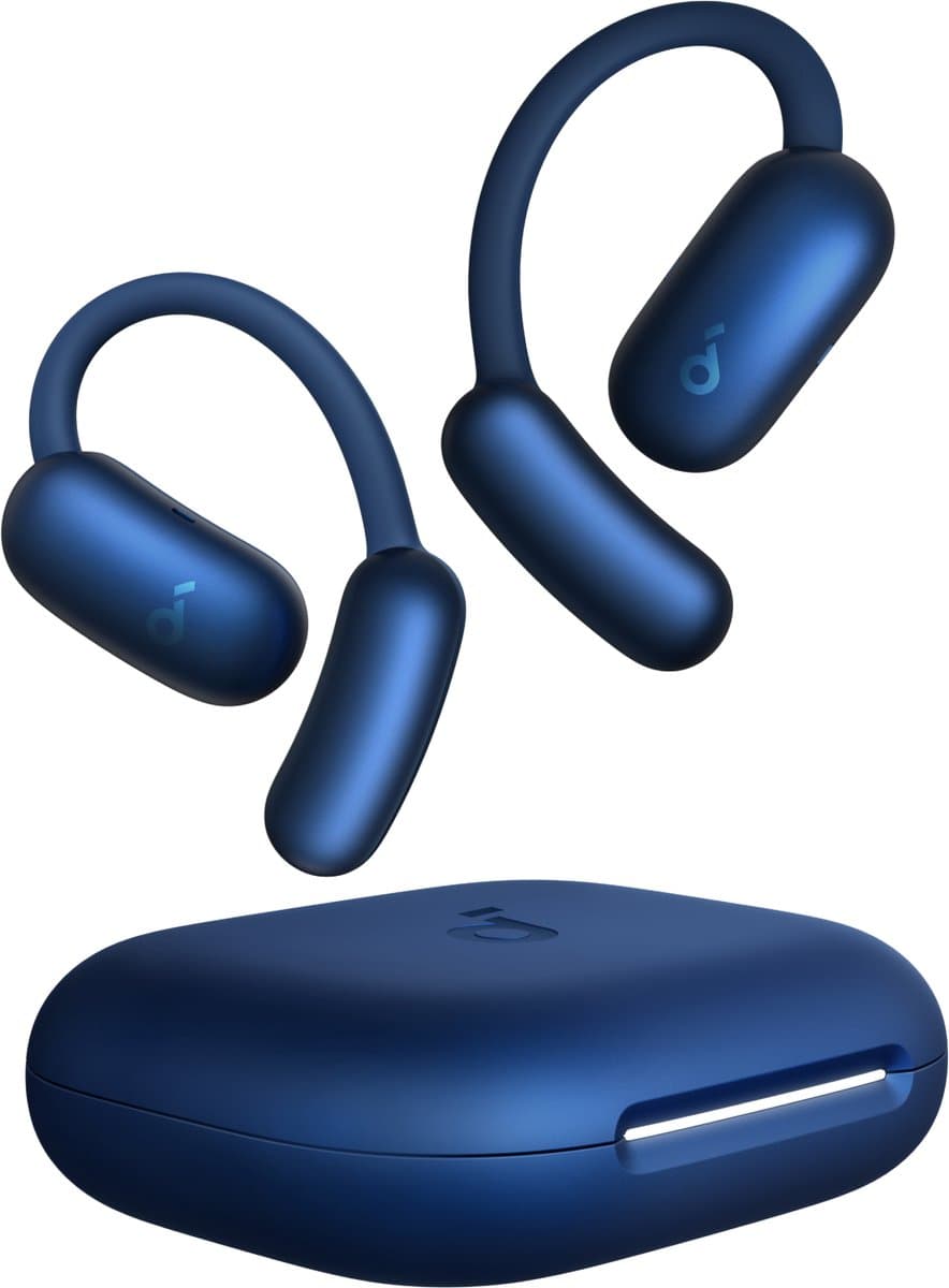 soundcore AeroFit 2 by Anker - Open-ear oordopjes - Niet-intrusief ontwerp - Verstelbaar comfort - Goede pasvorm - Rijke bas - Hi-res audio - 42 uur afspeeltijd - Bluetooth 5.4 - Draadloos opladen - IP55 - Open-ear earbuds — afbeelding 1
