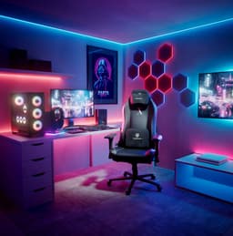 HICON® Gamestoel - Gamingstoel - Game Chair - Apex Serie Fury – Ergonomische Gamestoel Zwart met Verstelbare Functies - Zwart — thumbnail 2