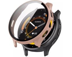 Strap-it Bescherm Hoesje met Glasplaat – Geschikt voor Garmin Venu 3s – Zalm Roze – Case met Screen Protector