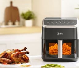 Mylucinda® Airfryer XL – 5,2L Heteluchtfriteuse – 7 Slimme Kookstanden – Met Raampje, One-Touch Systeem En Energiezuinig Design — thumbnail 5