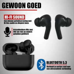 Bluetooth Oordopjes - Draadloze oortjes - Oortjes draadloos - Geschikt voor iPhone 12/13/14/15/16 Plus, Pro, Pro Max, iPad Pro, Air, 2022 en Samsung Galaxy A55, S24, Samsung Tablet S9 Plus, A9 etc. - Noise Cancelling - Bluetooth 5.3 - Wit — thumbnail 2