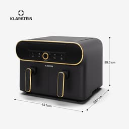 Klarstein Airfryer AuraAir Color Touch Heteluchtfriteuse - 2 Compartimenten 11L 1700W - 80-200°C 8 Programma's - voor Keuken - Touch Met BPA-Vrij - Heteluchtoven Frituurpan — thumbnail 4