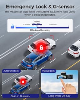 Dashcam - Daschcams - Auto - Camera - Vooruit - Achteruit - Video - Autobeveiliging - Parkeerbeveiliging - Recording - Dag en Nacht - Schadepreventie — thumbnail 4