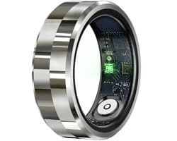 WizBay Premium Select® Smart Ring Zilver - Hartslag, Slaap, Bloeddruk, Zuurstof - Multi Sport Modi - Oplaadcase - Maat 9
