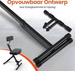 Pyle Gitaarkruk - Draagbaar, aanpasbare Stoelhoogte Voor Volwassenen en Kinderen - Muzikanten Stoel voor Piano/Gitaar/Keyboard - Opvouwbare Drumstoel - Rug-en Voetensteun — thumbnail 2
