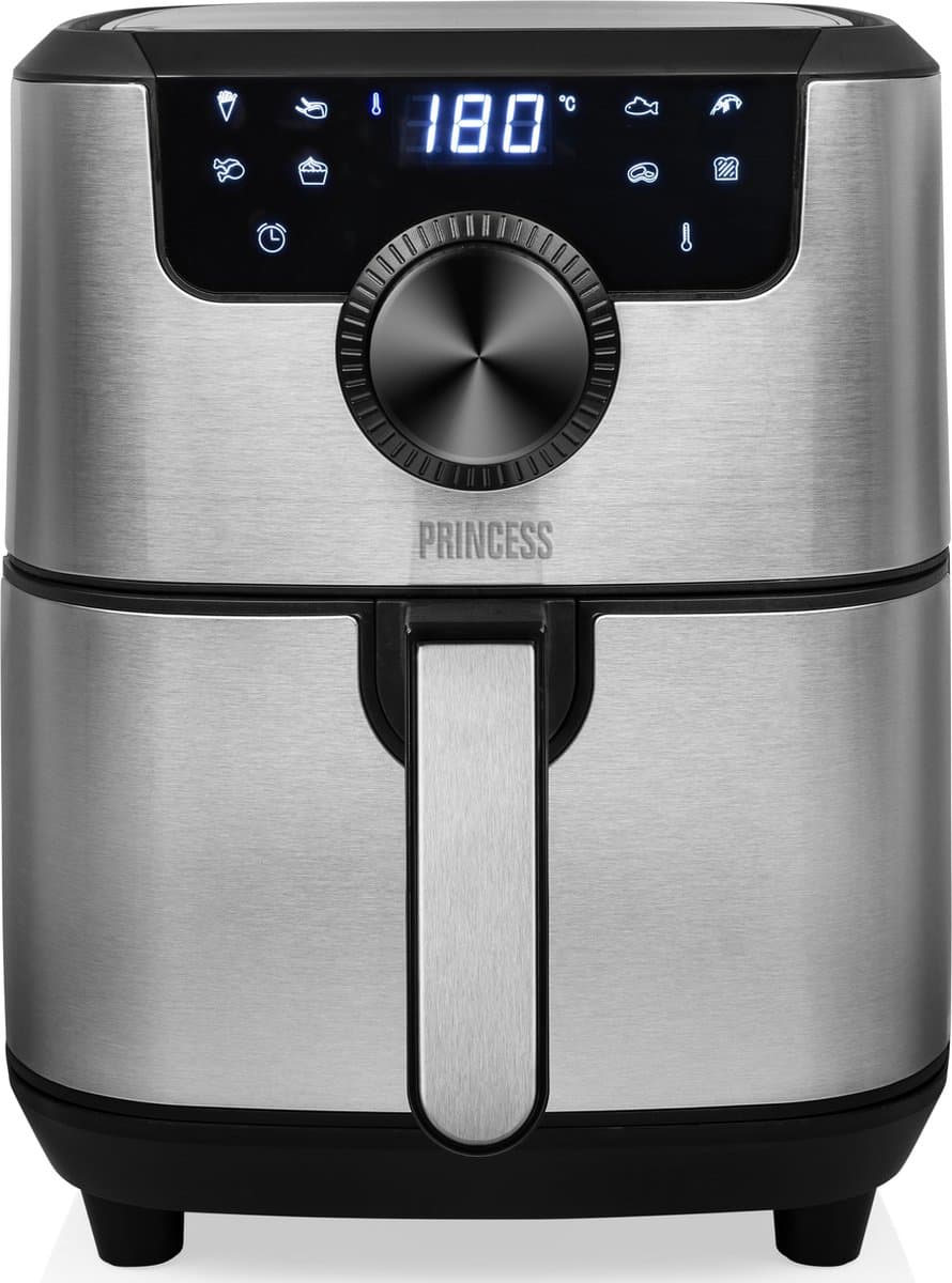 Princess Digitale Airfryer Deluxe 182033 - Heteluchtfriteuse - 4.5 liter - 8 voorgeprogrammeerde programma’s - RVS — afbeelding 1