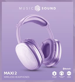 Music Sound MAXI2 Headset Draadloos Hoofdband Oproepen/muziek USB Type-C Bluetooth Paars — thumbnail 3
