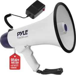 Pyle Megafoon Luidspreker - 40Watt Compact PA Bullhorn - Draagbare Luidsprekerhoorn met Sirene en LED Zaklamp - Verstelbaar Volume - Afneembare Microfoon — thumbnail 1
