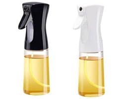 Ziva Olie Spray Fles Glas 220ml - 2 stuks - Wit + Zwart