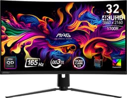 MSI MAG 321CUP QD-OLED - 4K UHD Curved Gaming Monitor - 165hz - 32 Inch - USB-C PD 15W — thumbnail 4