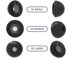 Foam eartips geschikt voor Samsung Galaxy Buds3 Pro Galaxy Buds3 Pro - Zwart - 6× Mix (2×S + 2×M + 2×L) - memory foam opzet oortjes - foamigo®