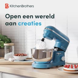 KitchenBrothers 2000W Keukenmachine - Keukenrobot - 6,2L - Mixer met Mengkom - Keukenmixer - Pastel Blauw — thumbnail 2