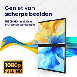 HoriVue Portable Monitor Pro 15.6 Inch - Full HD 60Hz - Extra Scherm Laptop - Draagbare Monitor - Laptop Scherm Uitbreider - Inclusief Kabels - Zwart — thumbnail 3