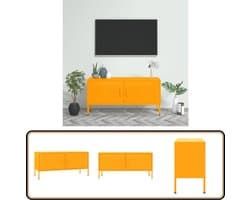 vidaXL Tv-meubel staal mosterdgeel 105x35x50 cm Televisie Tafel - Tv Stand - Tv Meubel - Living Room Furniture - Mustard Yellow