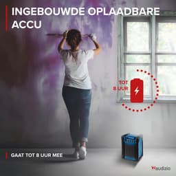 Bouwradio - Audizio Jobsite bouwradio met accu - Bluetooth, DAB+ en FM - Compact en IP54 waterdicht — thumbnail 2