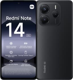 Xiaomi Redmi Note 14 - 5G - 8GB/256GB - Midnight Zwart — thumbnail 1