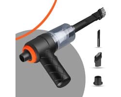 Auto Stofzuiger Draadloos 2.0 - Nat & Droog - Kruimelzuiger - Handstofzuiger - Kruimeldief - Kleine Stofzuiger - Draadloze stofzuiger - Air Duster - Zwart