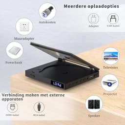 DVD Speler met HDMI - Externe DVD Speler - Blu Ray Spelers – Portable - Zwart — thumbnail 2