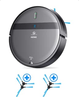 CleanWise Henk Robotstofzuiger + 4 zijborstels – Nederlands Product – Voor Huisdieren – Met Dweilfunctie & Laadstation – Dweilrobot – 4500 Pa – HEPA 14 – Ultra dun 7,4 cm – App & Spraakbediening – Voor Huisdierharen, Harde Vloeren & Tapijt — thumbnail 1