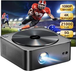 Stemily Beamer - 21.000 Lumen - Wifi - Bluetooth - 1080P Full HD - Streamen - iOS & Android - HDMI - Kabel - Afstandbediening — thumbnail 1