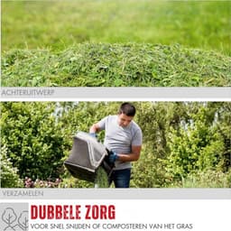 Luxe Grasmaaier – Benzine – Zelfrijdend – Grastrimmer – 406MM Snijbreedte – Instelbare Hoogte – 40L Capaciteit – Zwart — thumbnail 4