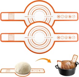2 stuks Bakmat voor Nederlandse Oven - Broodslinger - Multifunctionele - Siliconen- Sling-bakmat met lange handgreep - Broodbakmat - Herbruikbare Nederlandse Ovenvoering met Lange Handvatten-Geschikt voor airfryer, oven en magnetron -52,5×21,5×0.04cm — thumbnail 6