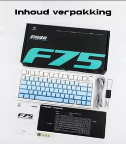 EPOMAKER x AULA F75 - Blauw - Side Printed - Mechanisch Draadloos Toetsenbord - RGB - 75% - QWERTY - Gaming Keyboard - LEOBOG Reaper Switch — thumbnail 8