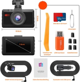 ApexArte® Dashcam voor Auto - Dualdashcam Voor en Achter - Full HD - 1080 - Zwart — thumbnail 3