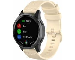 By Qubix - Geschikt voor Garmin bandje - Geschikt voor Garmin Venu / Sq / Sq2 / 2 plus - Sportband met motief - Beige - Smartwatch bandje 20mm
