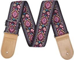 P&P® - Professionele Verstelbare Stevige Gitaarband - Guitar strap Band - Luxe Gitaarriem - Bas/Elektrische /Akoestische/ Klassieke Gitaar - Geborduurd Roze — thumbnail 1