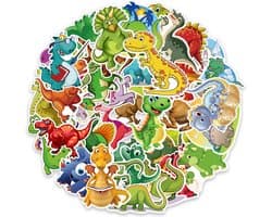 Grappige Dino Stickers | Dinosaurus, t-rex | Schattige dieren, boerderij, beesten, cartoon | Stickermix voor laptop, muur, fiets, skateboard, koelkast etc. | Geschikt voor kinderen