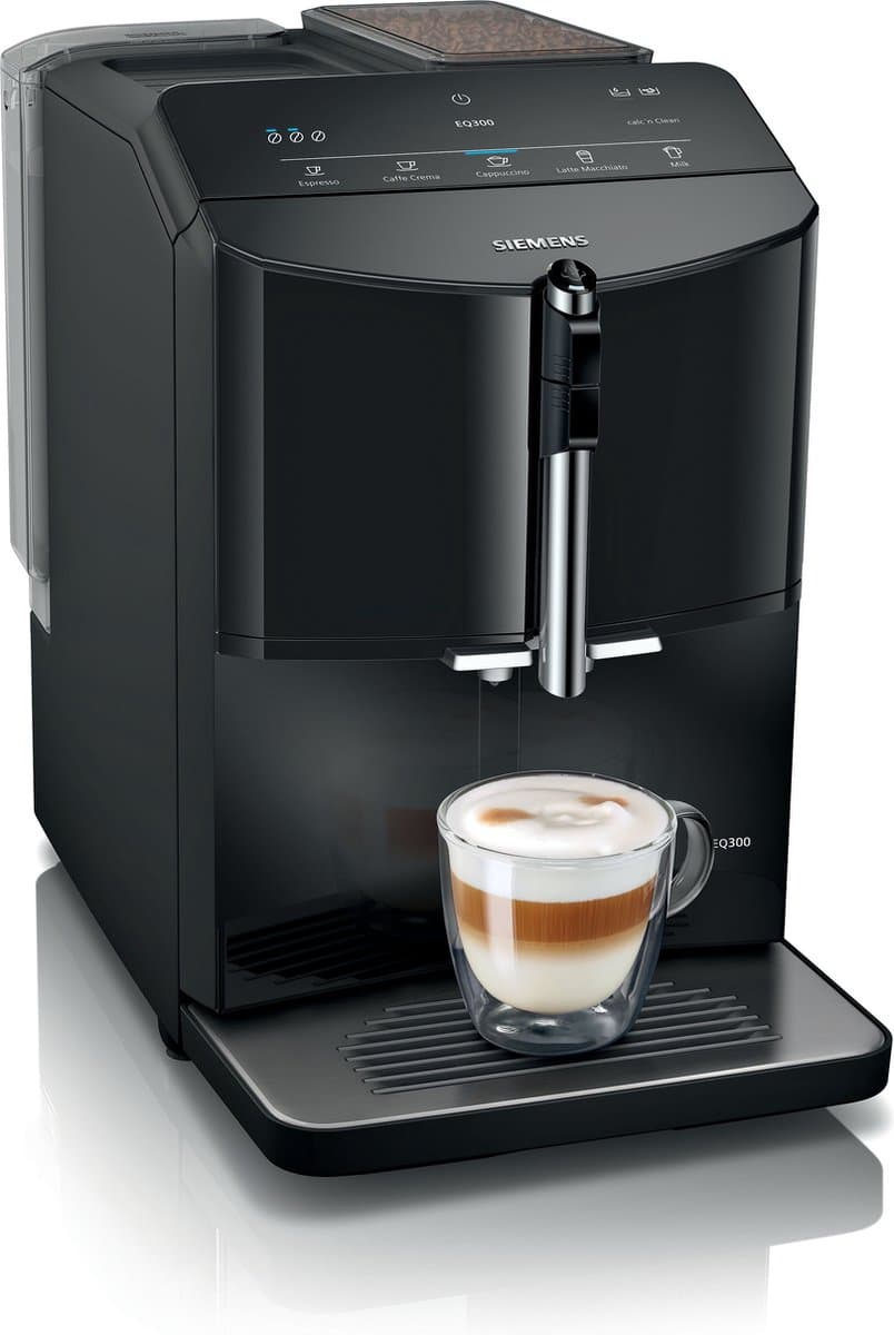 Siemens EQ300 - TF301E09 - Volautomatische espressomachine - 1.4L waterreservoir - Zwart — afbeelding 1