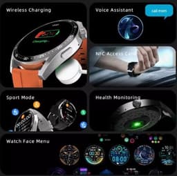 JIVAVO Smartwatch - HD - Bluetooth - Stappenteller - Bloeddruk - EGS - Muziek - Fitness - Slaapritme - Timer & Stopwatch - Waterproof - Sport - Draadloos opladen - Bericht - Voice Assistant - Full Touch & Knoppen - Grijs - Zilver - Leefstijl — thumbnail 5