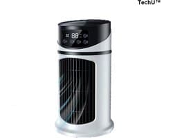 TechU™ Mini Airco 3 in 1 – Koelen, Blazen, Lucht Bevochtigen – Draagbare Luchtkoeler Koelventilator – 6 Wind Snelheden – Met Timing – USB Airconditioner – Wit