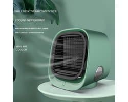 TechU™ Mini Airco – Desktop Luchtkoeler Koelventilator – 5 Volt – 3 Snelheden Koelen – USB Airconditioner – Groen