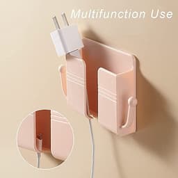 Opbergdoos voor wandmontage, wandhouder, organizer met haken, afstandsbediening, houder organizer, met 2 haken, voor plaatsing van afstandsbediening, mobiele telefoon, hoofdtelefoon, bekijken — thumbnail 3