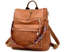 Glennoo rugzak - Rugtas dames - Waterdicht - Klein - Anti-theft Vakje - Rug-, Schouder-, Handtas in één - Zacht PU-leer