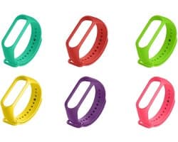 TECHPUNT Set van 6 vervangende bandjes voor Xiaomi Mi Band 5 Smartwatch