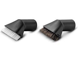 Kärcher Zuigborstelset - Geschikt voor alle Kärcher Nat-/Droogzuigers - Zuigborstel Zachte haren - Zuigborstel Harde haren - Grondige reiniging gestoffeerde en tapijtoppervlakken zoals vloermatten en autostoelen