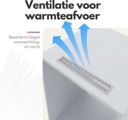 Wasmachinekast Enkel 67x145x67cm | Ruimtebesparend & Super Stevig | Met Uitschuiflade | Voor Wasmachine of Droger | Wit — thumbnail 4