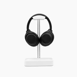 Minimalistische Houten & Metalen Hoofdtelefoonstandaard met Opslag voor Bureau — thumbnail 1