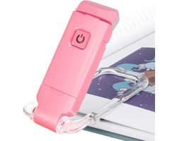 Mini LED-Leeslamp voor Boeken - 3 Helderheidsniveaus - USB-Oplaadbaar - Kind/Volwassene-Roze