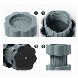Wasmachine Verhoging - Droger Verhoging - meubelverhogingskussens - Set van 4 Verstelbare Poorten - Hoogte 7-10cm - Trillingsdempend & Antislip - Voor Wasmachine, Koelkast & Meubels — thumbnail 2