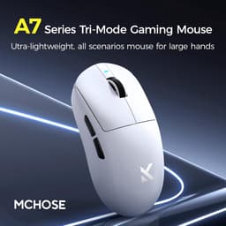 MCHOSE A7 V2 Ultra - Lichtgewicht Gaming Muis - PAW 3950TI Sensor - TTC Gold Switch - 8K Bedraad + 8K Draadloos - 3 Modi - 500mAh - Wit — thumbnail 3