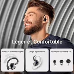 Draadloze Bluetooth-koptelefoon, 5,3 mm koptelefoonaansluiting, stereobas, met ruisonderdrukkende microfoon, waterdicht in-ear ontwerp, geschikt voor laptops, tablets, mobiele telefoons en sportapparatuur. — thumbnail 2