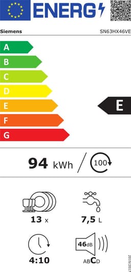 Siemens SN 63HX46VE Geïntegreerde Vaatwasser — thumbnail 2