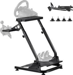VEVOR Stuurwielstandaard Verstelbare En Opvouwbare Simulatorstandaard voor Logitech G29 G27 G920 G923, Thrustmaster T300rs T300gt T248 Ts-Pc Tsxw Gaming Cockpit, Pedalensimulator Niet Inbegrepen — thumbnail 1